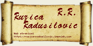 Ružica Radusilović vizit kartica